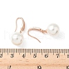Round Brass Micro Pave Clear Cubic Zirconia Dangle Earrings EJEW-D318-01RG-5