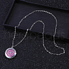 Iron Flower Aromatherapy Diffuser Locket Pendant Necklaces with Colorful Aromatherapy Slices Inside YQ1942-1
