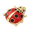 Brass Micro Pave Black Cubic Zirconia Enamel Pendants KK-I276-25G-2