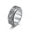 Non-Tarnish Eye Pattern 304 Stainless Steel Rotating Finger Ring PW-WG15888-05-1