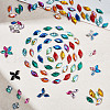 GOMAKERER 120Pcs 20 Styles Twist Leaf Shape Sew on Rhinestone FIND-GO0001-63-4