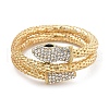 Snake Alloy Rhinestone Bangles for Women BJEW-G085-01G-02-4