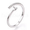 925 Sterling Silver Micro Pave Cubic Zirconia Open Cuff Ring Settings STER-T007-03P-1