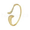 Snake Shape Brass Micro Pave Cubic Zirconia Cuff Bangles BJEW-D039-07G-1