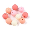 Rubberized Style Imitated Silicone Acrylic Beads MACR-T048-01B-17-1