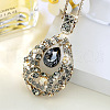 Teardrop Alloy Gray Glass Pendant Long Necklaces for Women FS-WGBF360-01-1