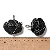 Natural Obsidian Copper Wire Wrapped Pendants G-K338-06P-07-3