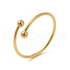 Ion Plating(IP) 304 Stainless Steel Wire Wrapped Open Cuff Ring for Women X-RJEW-E066-12G-1