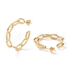 Semicircular Brass Half Hoop Earrings EJEW-J101-06G-2