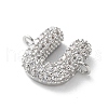 Brass Micro Pave Cubic Zirconia Letter Links KK-I717-04U-P-2