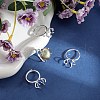 Beebeecraft 4Pcs Brass Adjustable Ring Findings KK-BBC0014-80S-4