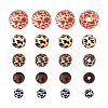 Fashewelry 100Pcs 5 Styles Printed Natural Wooden Beads WOOD-FW0001-03-2