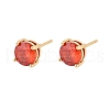 Flat Round Brass Pave Cubic Zirconia Stud Earrings for Women EJEW-G428-29A-01-4