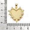 Brass Micro Pave Cubic Zirconia Shell Pendants KK-D328-27G-C-3