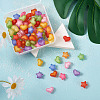 Beadthoven 100Pcs 2 Style Frosted Acrylic Beads FACR-BT0001-01-12