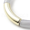 Acrylic Curved Tube Beaded Stretch Bracelet for Women BJEW-JB08439-06-5