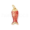 Brass Enamel Pendants KK-U062-22G-02-1