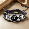 Adjustable Imitation Leather Cord Multilayer Bracelets WGB28DF-16-1