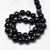 Natural Black Striped Agate/Banded Agate Beads Strands G-G581-10mm-03-2
