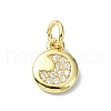 Moon Theme Brass Micro Pave Clear Cubic Zirconia Charms KK-H475-57G-09-1