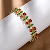 Brass Micro Pave Cubic Zirconia Link Bracelets for Women BJEW-D342-05G-1