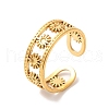 Ion Plating(IP) 304 Stainless Steel Flower Open Cuff Ring Finding STAS-K253-03G-3