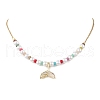 3Pcs 3 Styles Natural Quartz & Shell Pearl Round Beaded Necklaces NJEW-JN05302-3