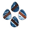 Transparent Resin & Walnut Wood Pendants RESI-ZX017-61-1
