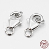 Anti-Tarnish Rhodium Plated 925 Sterling Silver Lobster Claw Clasps STER-O015-C-04-3