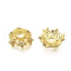 Star Brass Micro Pave Cubic Zirconia Bead Caps KK-K300-05C-G-2