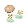 Plastic Flower with Bowknot Dangle Stud Earrings EJEW-JE05129-4