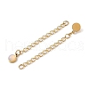 Ion Plating(IP) 316 Surgical Stainless Steel Curb Chain Extender with Opalite Round Charm STAS-A097-01G-05-2