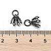 Flower Rack Plating Brass Filigree Bead Cap Bails KK-L102-27B-3