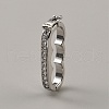 Brass Micro Pave Clear Cubic Zirconia Peanut Enhancer Clasps FIND-WH0139-238P-1