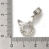 Rack Plating Brass Pave Clear Cubic Zirconia European Dangle Charms KK-H485-21G-3