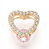 Brass Micro Pave Cubic Zirconia Charms KK-N261-19B-G-1