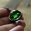Double Glass Round with Constellation Pendant Alloy Chain Necklaces WG188F6-11-1