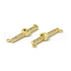 Rack Plating Brass Micro Pave Clear Cubic Zirconia Connector Charms KK-C007-37G-C-3