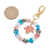 Natural & Synthetic Gemstone Chips Beads & Maple Leaf Alloy Enamel Pendant Decoration KEYC-JKC01018-5