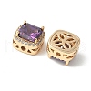 Brass Micro Pave Cubic Zirconia Beads KK-A253-20G-05-2