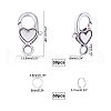 Tibetan Style Heart Alloy Lobster Claw Clasps TIBE-PH0005-17-2