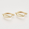 Brass Hoop Earring Findings with Latch Back Closure KK-T048-020G-NF-1