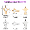 DICOSMETIC 12Pcs 2 Colors 201 Stainless Steel Pendants STAS-DC0006-33-5