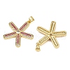 Brass Micro Pave Cubic Zirconia Pendants X-KK-S526-56G-2