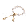 Adjustable Brass Cable Chain Finger Rings for Women RJEW-JR00863-3