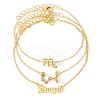 3Pcs Alloy Rhinestones Anklets AJEW-S083-01G-09-1