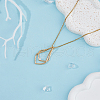 FIBLOOM 1Pc Stainless Steel Teardrop Pendant Necklaces NJEW-FI0001-61RG-4