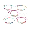 Natural Mixed Cowrie Shell Beads Braided Bead Bracelets BJEW-JB11786-2