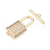 Brass Micro Pave Clear Cubic Zirconia Toggle Clasps KK-N254-163G-2