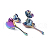 Ion Plating(IP) 304 Stainless Steel Melting Heart Stud Earrings for Women EJEW-F300-14MC-2